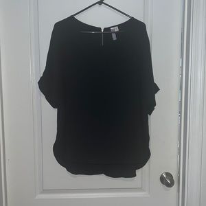 Black blouse with zip up back